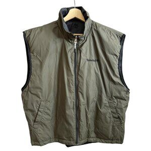 Vintage Timberland Mens Down Fill Reversible Puffer Vest Green XL Outdoors
